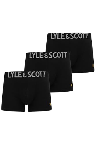 Lyle & Scott Herren Daniel 3er-Pack Baumwoll-Trunks, Schwarz, L von Lyle & Scott