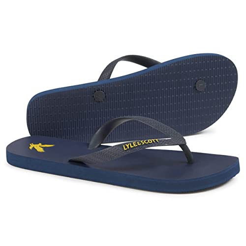 Lyle & Scott Herren Eagle Gummi Sommer Strand Flip Flop - Ink Blau - UK 9 von Lyle & Scott