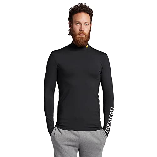 Lyle & Scott Herren Feuchtigkeit Mock Neck Golf Baselayer - Jet Schwarz - L von Lyle & Scott