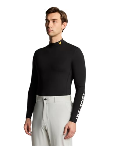 Lyle & Scott Herren Feuchtigkeit Mock Neck Golf Baselayer - Jet Schwarz - XXL von Lyle & Scott