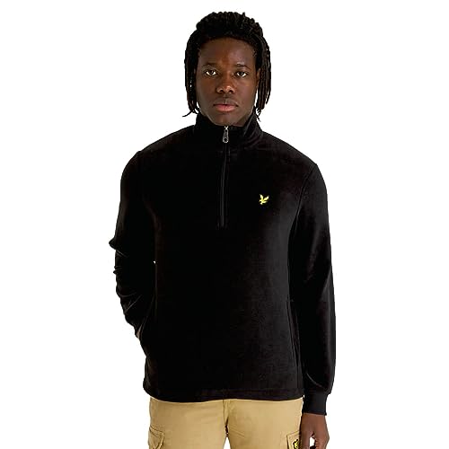 Lyle & Scott Herren-Golfpullover Viertelreißverschluss - Tiefschwarz - M von Lyle & Scott