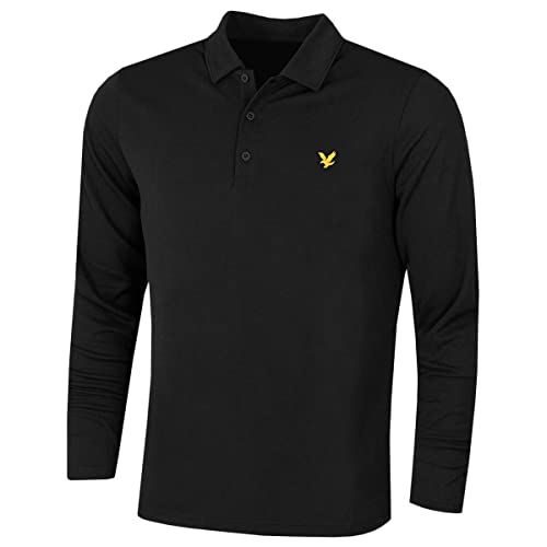 Lyle & Scott Herren Langarm Tech Leichtes Golfpolohemd - Jet Schwarz - M von Lyle & Scott