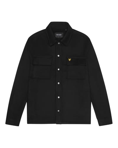 Lyle & Scott Herren-Overshirt aus gebürstetem Freizeitjacke - Tiefschwarz - L von Lyle & Scott