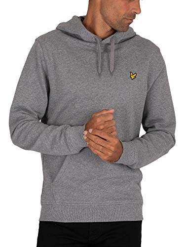 Lyle & Scott Herren Pullover Hoodie Kapuzenpullover, Grau (Mid Grey Marl T28), L von Lyle & Scott