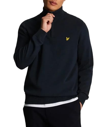 Lyle & Scott Herren-Pullover mit Viertelreißverschluss, Dunkelblau, navy, Medium von Lyle & Scott