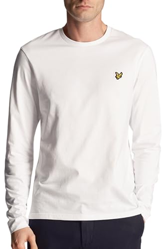Lyle & Scott Langarmshirt Herren Weiß | Premium Plain L/S T-Shirt | Longsleeve Herren aus Baumwolle | XS-XXL von Lyle & Scott