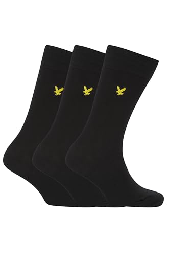 Lyle & Scott Herren Socken ANGUS Set 3 Paar - Hoch und Lang - Weichheit, Atmungsaktive Struktur & Gute Belüftung - Adler Logo - Für jeden Tag von Lyle & Scott