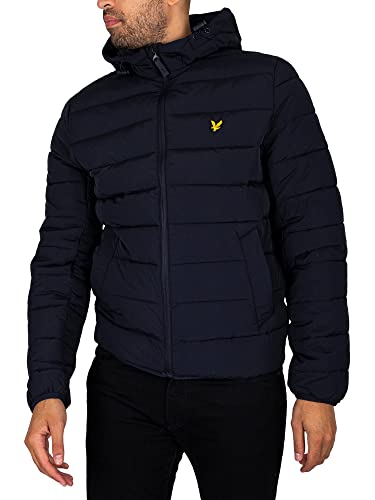 Lyle & Scott Übergangsjacke für Herren navy-blau L - Lightweight Puffer Jacket Casual warme Daunenjacke mit Kapuze von Lyle & Scott