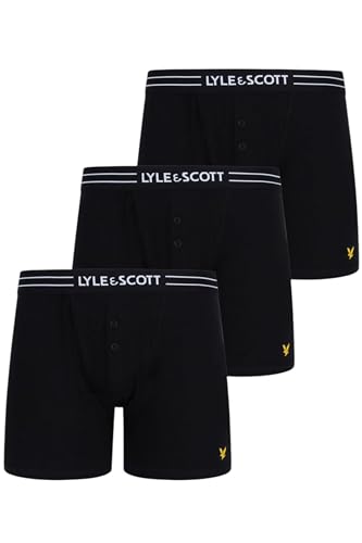 Lyle & Scott Herren Unterwäsche: 3er-Set Boxershorts Lewis- Baumwolle, Perfect Passform, Elastischer Bund mit Schriftzug, bequem, atmungsaktiv von Lyle & Scott