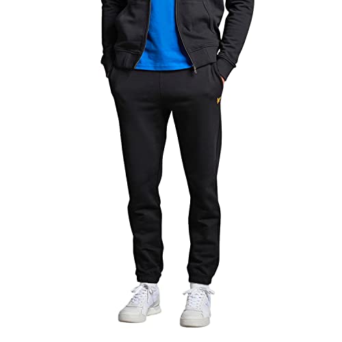 Lyle & Scott Jogginghose Herren Schwarz | Slim Sweatpant Hose für Männer | Baumwolle mit Bündchen Trainingshose Herren | XS-XXL von Lyle & Scott