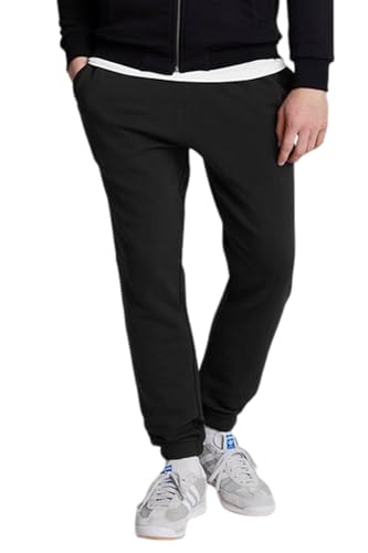 Lyle & Scott Jogginghose Herren Schwarz | Slim Sweatpant Hose für Männer | Baumwolle mit Bündchen Trainingshose Herren | XS-XXL von Lyle & Scott