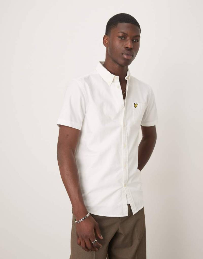 Lyle & Scott - Kurzärmliges Oxford-Hemd in Weiß von Lyle & Scott