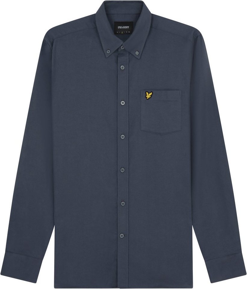 Lyle & Scott Langarmhemd mit dezenter Logostickerei auf der Brust von Lyle & Scott