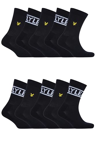 Lyle & Scott Lee Herren Sportsocken, Größe 40-45, perfekt für jeden Anlass oder als Geschenk, verschiedene Stile (schwarz), 10 Paar, Schwarz , Einheitsgröße von Lyle & Scott