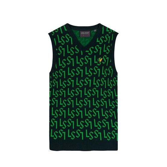 Lyle & Scott Monogram Knitted Tank Top Pullunder navy von Lyle & Scott