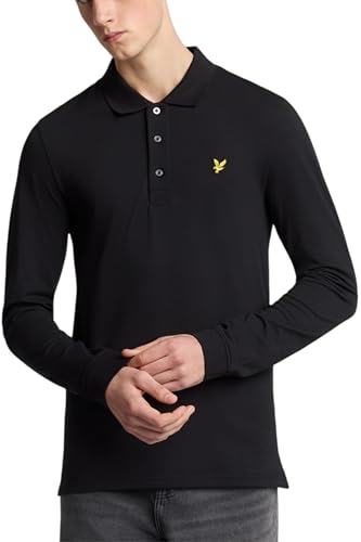 Lyle & Scott Poloshirt Herren Langarm Schwarz | Polo mit Button-down-Kragen Herren | XS-XXL von Lyle & Scott