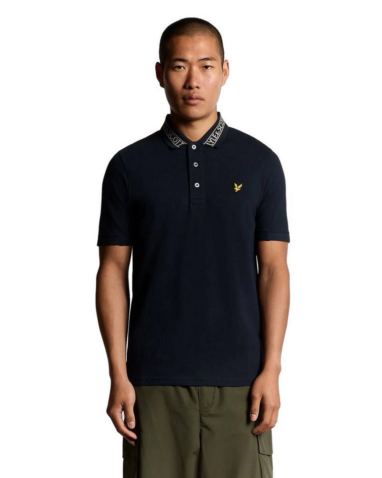 Lyle & Scott Poloshirt Poloshirt Lyle&Scott Logo Ribbed Gerippter Kragen mit charakteristischer Logostickerei von Lyle & Scott