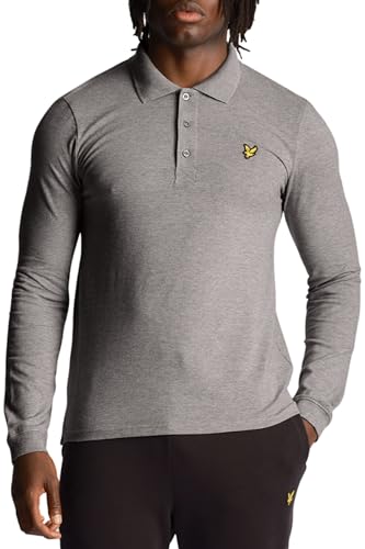 Lyle & Scott Poloshirt Herren Langarm Grau | Polo mit Button-down-Kragen Herren | XS-XXL von Lyle & Scott