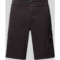 Lyle & Scott Regular FIt Cargoshorts mit Logo-Stitching Modell 'WEMBLEY' in Anthrazit, Größe 31 von Lyle & Scott