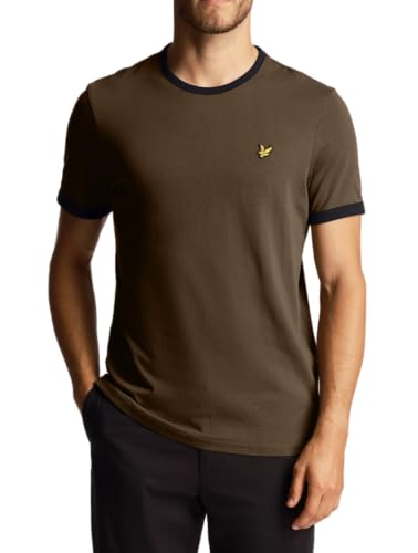 Lyle & Scott Ringer T Shirt Herren | Basic Tshirt Herren Kurzärmeliges mit Rundhalsausschnitt und Logo auf der Brust | XS-XXL von Lyle & Scott