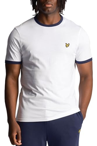 Lyle & Scott Ringer T Shirt Herren | Basic Tshirt Herren Kurzärmeliges mit Rundhalsausschnitt und Logo auf der Brust | XS-XXL von Lyle & Scott
