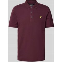 Lyle & Scott Slim Fit Poloshirt mit Logo-Patch in Bordeaux, Größe M von Lyle & Scott