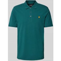 Lyle & Scott Slim Fit Poloshirt mit Logo-Patch in Petrol, Größe L von Lyle & Scott