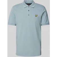 Lyle & Scott Slim Fit Poloshirt mit Logo-Patch in Rauchblau, Größe L von Lyle & Scott