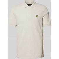 Lyle & Scott Slim Fit Poloshirt mit Logo-Patch in Sand, Größe M von Lyle & Scott