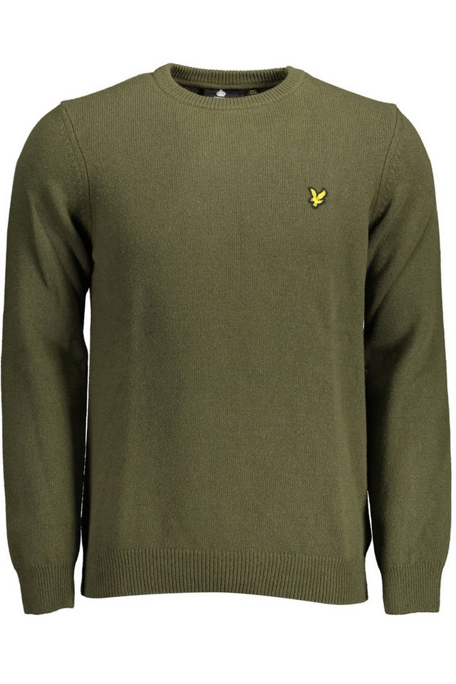 Lyle & Scott Strickpullover Grüner Herrenpullover: Langarm, Rundhalsausschnitt & Logo-Applikation von Lyle & Scott