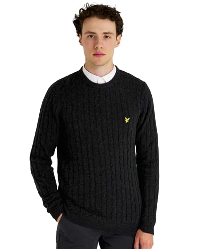 Lyle & Scott Strickpullover für Männer | Casual Cable Jumper | Herren Pullover mit Rundhalsausschnitt aus Wolle und Baumwolle | XS-XXL von Lyle & Scott