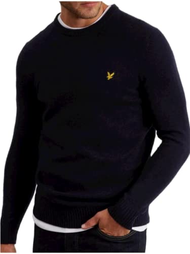 Lyle & Scott Strickpullover für Männer | Casual Crew Neck Lambswool Blend Jumper | Pullover für Herren mit Rundhalsausschnitt ohne Kapuze aus Schafwolle und Nylon | XS-XXL von Lyle & Scott