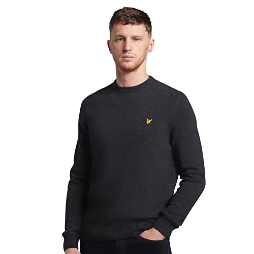 Lyle & Scott Strickpullover für Männer | Casual Crew Neck Lambswool Blend Jumper | Pullover für Herren mit Rundhalsausschnitt ohne Kapuze aus Schafwolle und Nylon | XS-XXL von Lyle & Scott