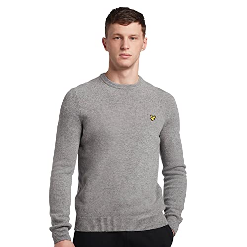 Lyle & Scott Strickpullover für Männer | Casual Crew Neck Lambswool Blend Jumper | Pullover für Herren mit Rundhalsausschnitt ohne Kapuze aus Schafwolle und Nylon | XS-XXL von Lyle & Scott