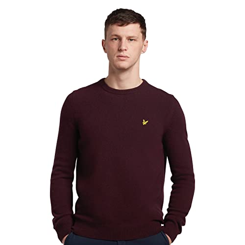 Lyle & Scott Strickpullover für Männer | Casual Crew Neck Lambswool Blend Jumper | Pullover für Herren mit Rundhalsausschnitt ohne Kapuze aus Schafwolle und Nylon | XS-XXL von Lyle & Scott