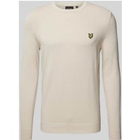 Lyle & Scott Strickpullover mit Logo-Badge in Sand, Größe S von Lyle & Scott