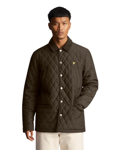 Lyle & Scott Gesteppte Jacke Herren | Steppjacke Herren Knopfverschluss aus Nylon | Wattierte Herren Jacke ohne Kapuze | XS-XXL von Lyle & Scott