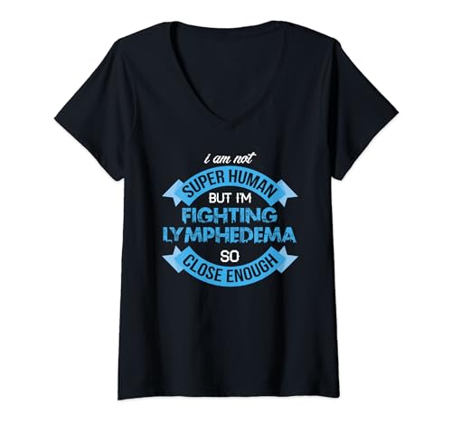 Damen Band zum Bewusstsein für Lymphödeme T-Shirt mit V-Ausschnitt von Lymphedema Day Lymphedema Month