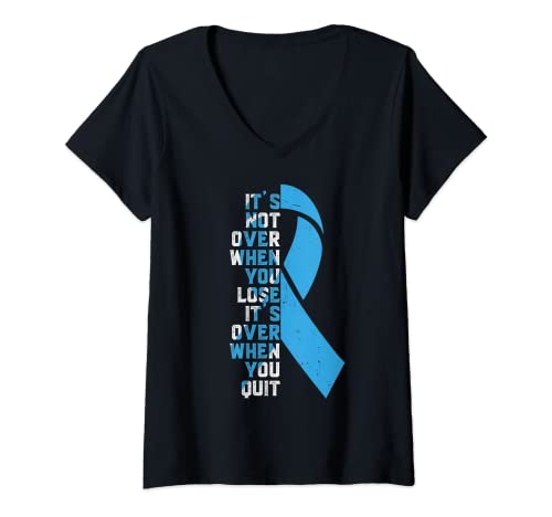 Damen It's Not Over- Lymphödeme Awareness Supporter Band T-Shirt mit V-Ausschnitt von Lymphedema Day Lymphedema Month