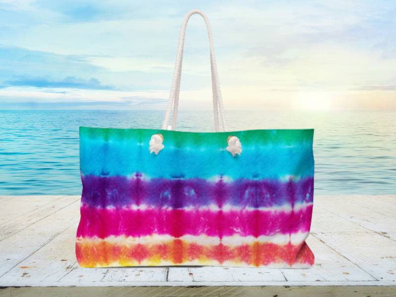 Tie Dye Strandtasche. Kordel Henkel Tasche. Maxi Weekender Tasche 60cm X 33cm von LynRoma