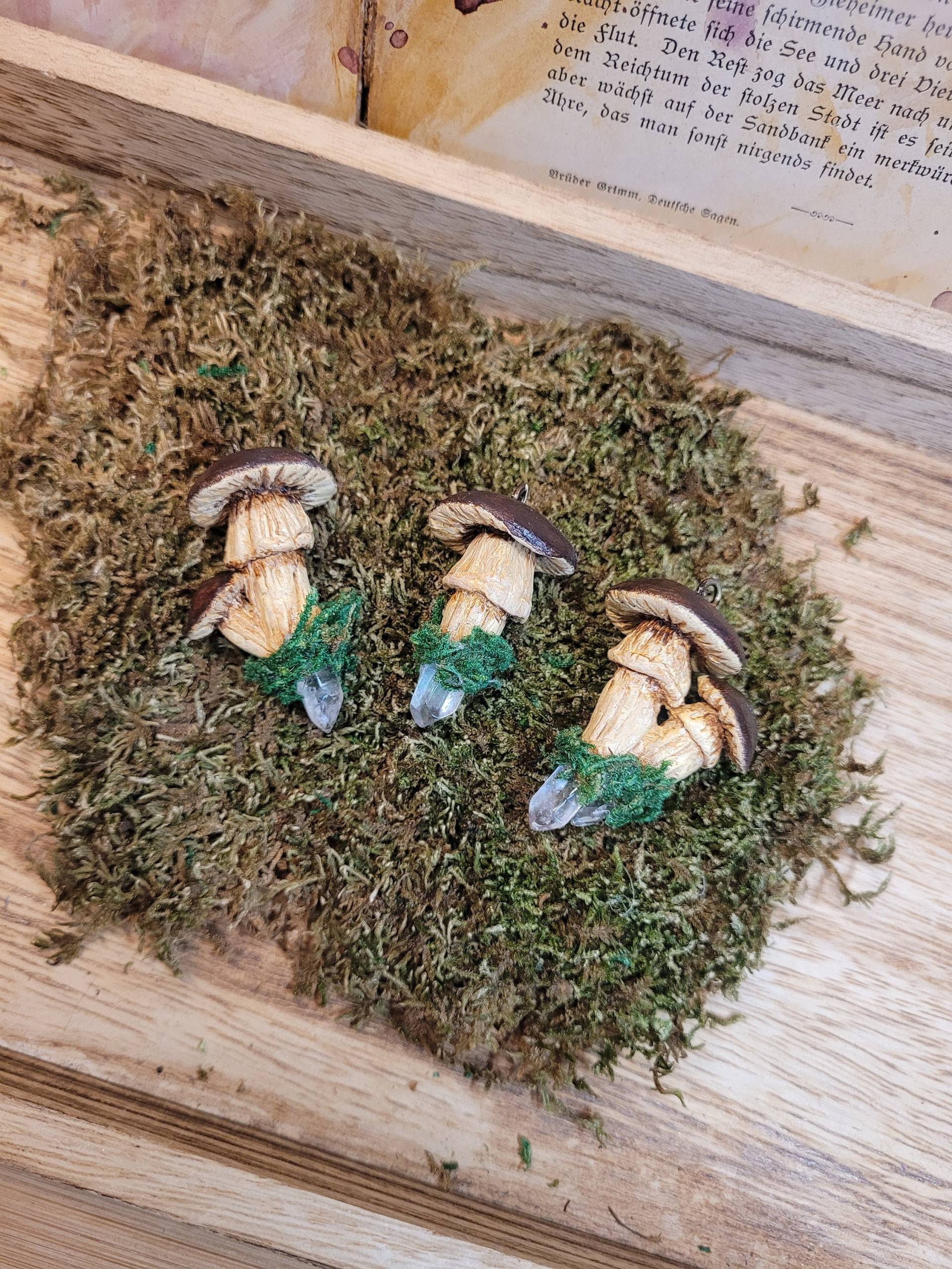 Braune Pilze Mit Bergkristallspitzen - Anhänger/Schmuck Fantasy Braune Pilze Mit Bergkristallspitzen - Anhänger/Schmuck Fantasy von LyncasCreations