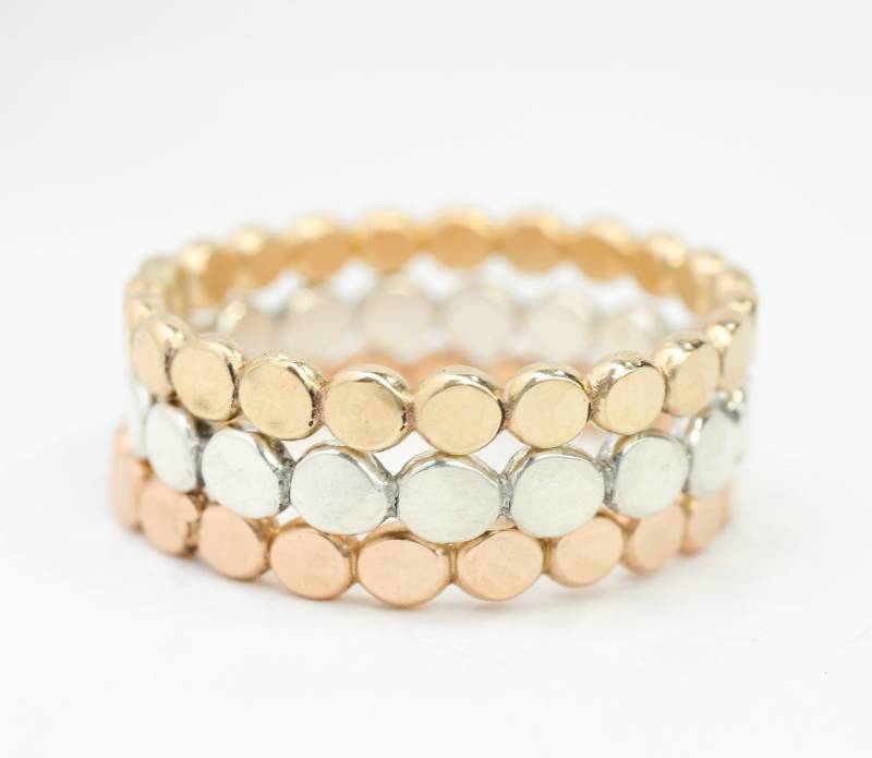 Flacher Perlenring Sterling Silber, Rosegold Fill von LyndyLouDesigns