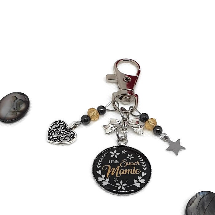 Schlüsselanhänger Tasche Schmuck Für Oma Mit Hämatiten - Großmuttertag Geschenke Eine Super Granny Schlüsselanhänger Tasche Schmuck Für Oma Mit Hämatiten - Großmuttertag Geschenke Eine Super Granny von LyneCrea