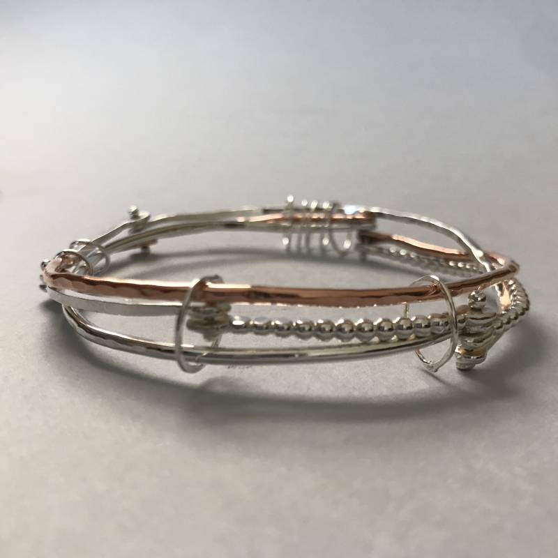 Armreif Schichten Silber Kupfer Genietet Armreif Schichten Silber Kupfer Genietet von LynetteFast
