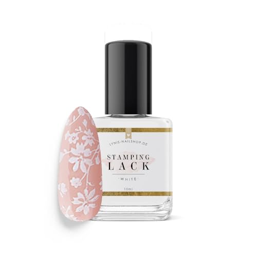 Stamping Lack für Nägel, WEIß 10ml, Weißer Stempellack für präzise Linien und Motive, Optimal auf dunklem Untergrund, Beliebt für French Designs, Mandalas und Ornament-Stempel, Lynis-Nailshop.de von Lynis Nailshop