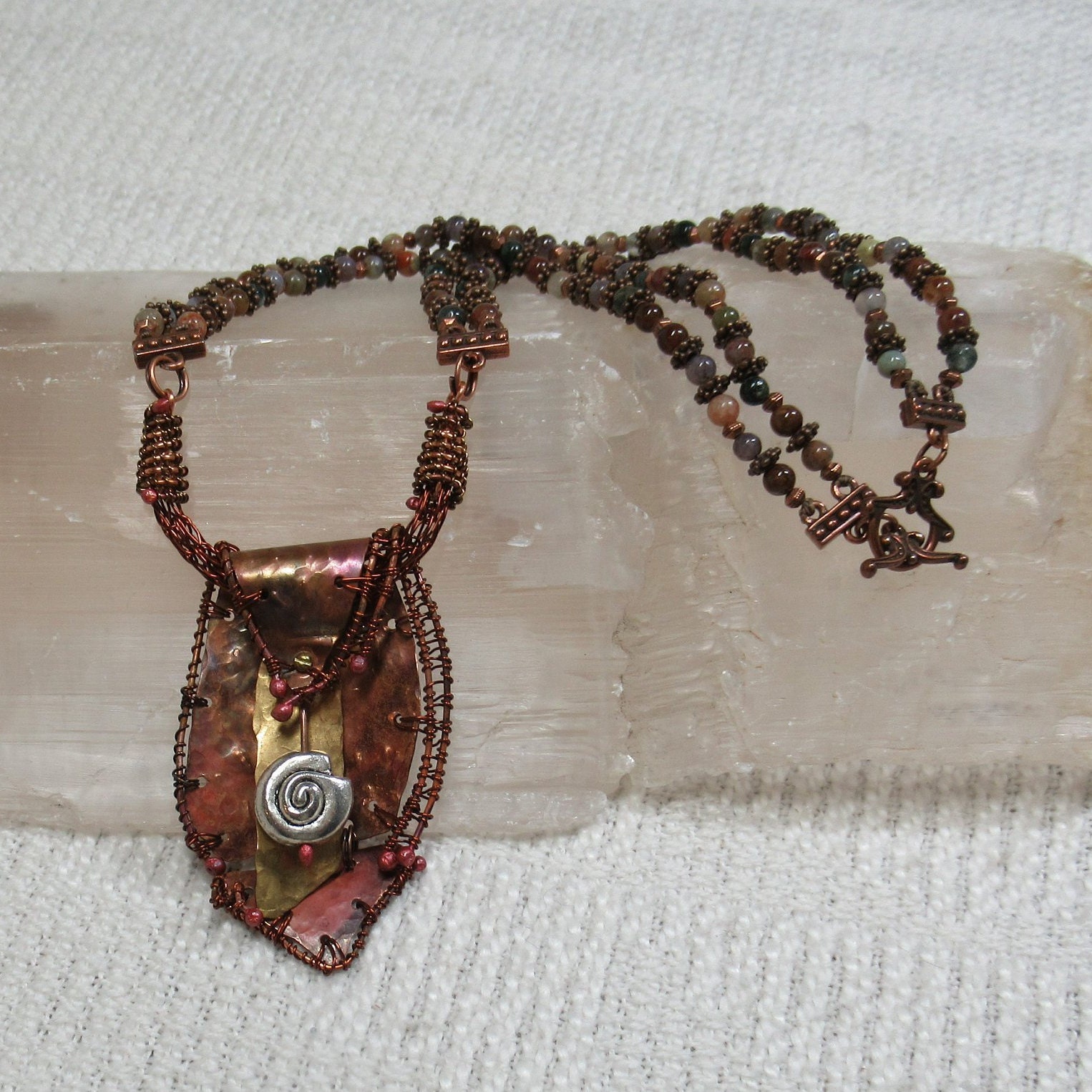 E1168 Mixed Metals Halskette - Pietersit Halbedelsteine von LynnSchusterDesigns