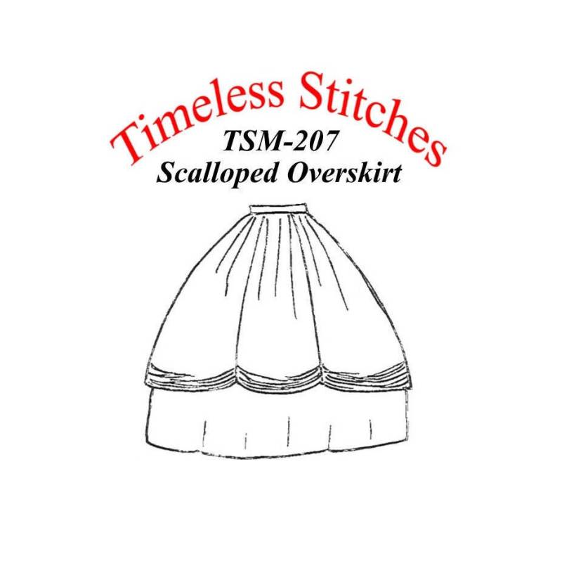 Ausgebogter Überrock/19Th Century Over Rock Pattern Timeless Stitches Schnittmuster Tss-207 von Lynnesewingcorner