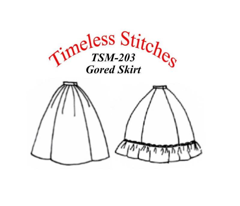 Bahnenrock/19Th Century Basic Rock Pattern/ Timeless Stitches Schnittmuster Tss-203 von Lynnesewingcorner