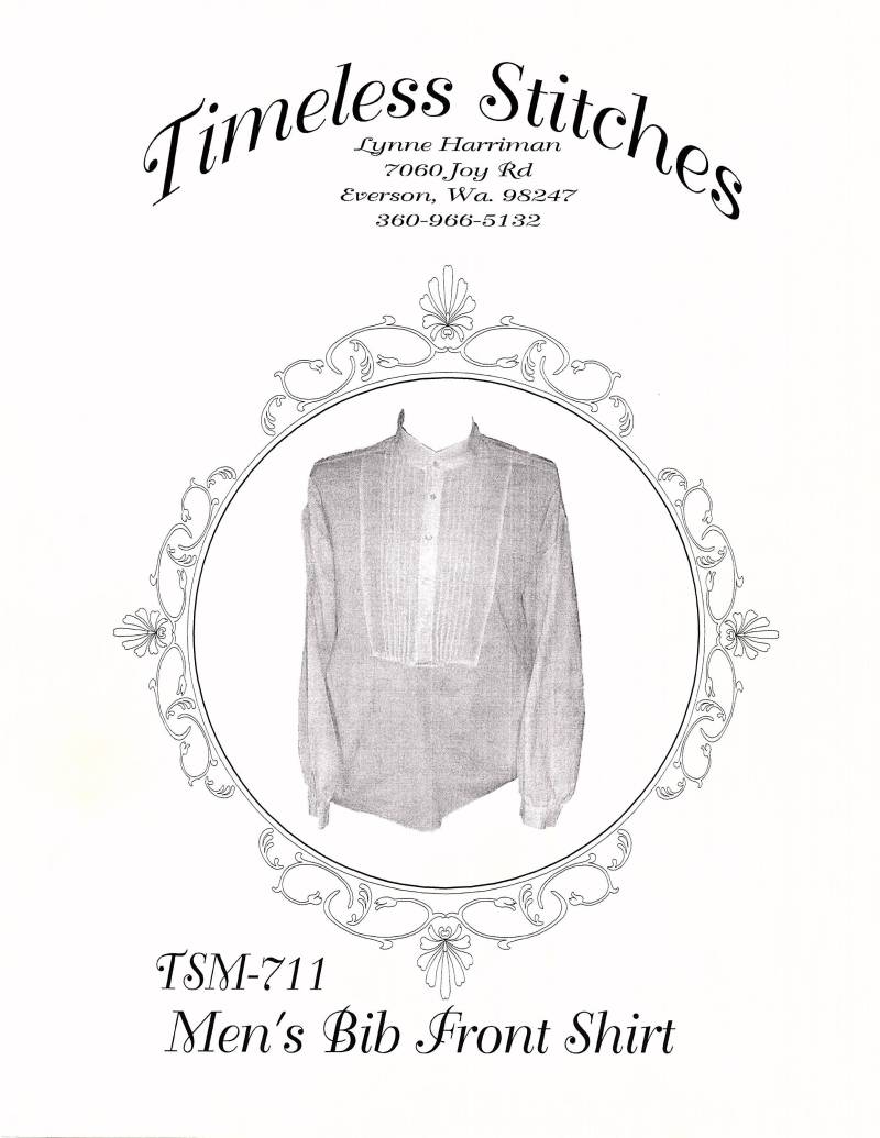 Herren Latz-Front Hemd/19.jh. Zeitlose Stiche Schnittmuster Tsm-711 von Lynnesewingcorner