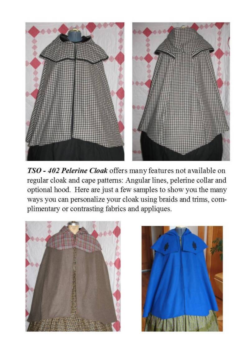 Pelerine Umhang/19Th Century Cloak Cape Pattern Timeless Stitches Schnittmuster Tso - 402 Pelereine von Lynnesewingcorner